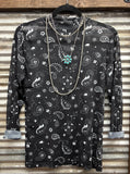 "Bandana Babe" Mesh Top *Black