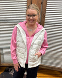 Delilah Puffer Vest- Classic Chloe WHITE Camo