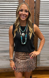 Fort Worth Fringe Skirt - Leopard