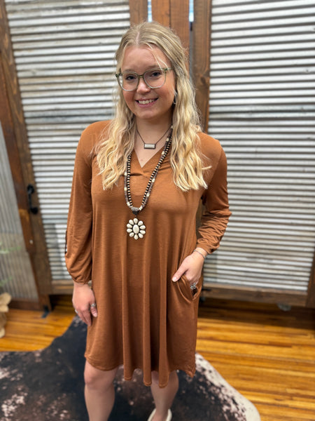 "Solid Lizzy" Dress *Carmel