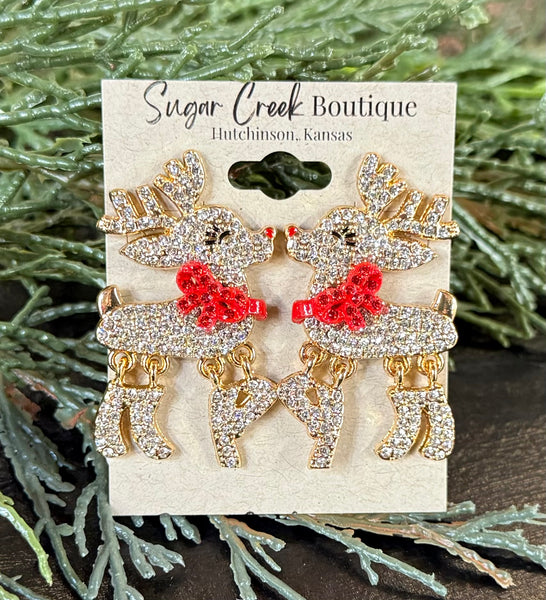 "Glitzy Rudolph" Earring *Gold