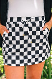 Checkerboard Checkered Skort