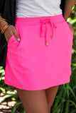 Solid Neon Pink Skort