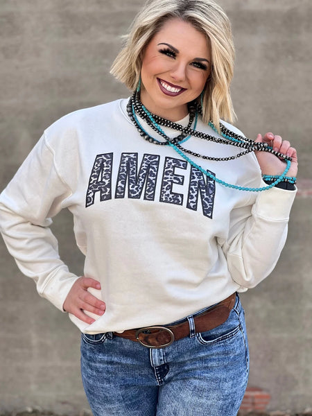 "AMEN Grey Leopard Sweatshirt" Door Buster