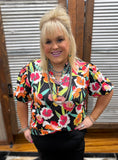 Chic Floral Puff Sleeve Top