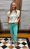 Outlaw Crop Jeans *Turquoise