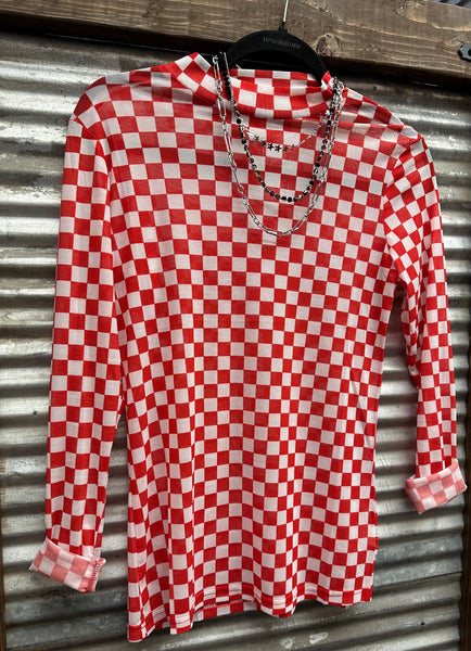 Pep Rally Mesh Top Red