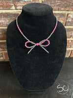 "Wrapped In A Bow" Necklace *Hot Pink
