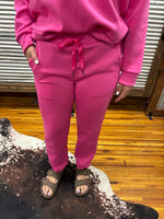 "Travel Days" Joggers *Hot Pink