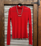 Glitter Mesh Top *Red