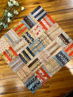 "Log Cabin" XO Shorty Silk Scarf