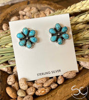 “Pedal Stud” SS Kingman Turquoise Earring