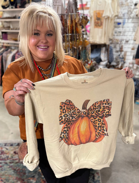 “Leopard Bow Pumpkin” Sweatshirt
