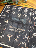 "Cattle Brands" XO Shorty Silk Scarf