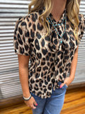 Leopard Tie Top