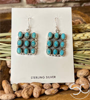 “Nine Square” SS Kingman Turquoise Earring