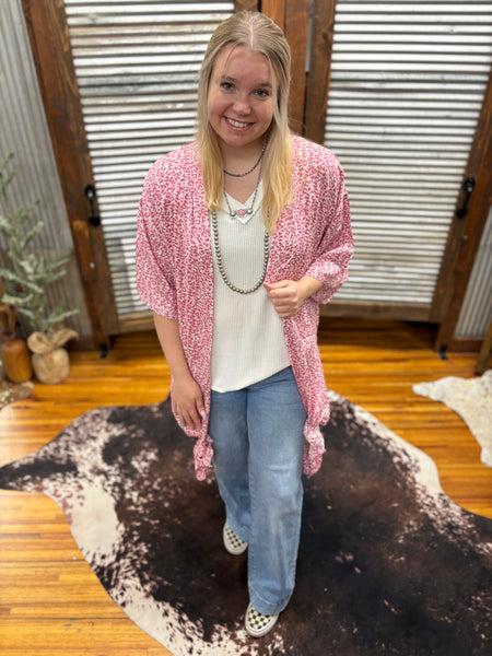 "Spotted Leopard" One Size Duster *Pink