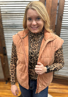 "Quilted Vest" Vintage Wash *Rust