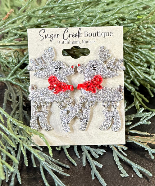 "Glitzy Rudolph" Earring *Silver