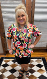 Chic Floral Puff Sleeve Top