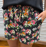 Runway Paperbag Shorts- Daisy Polka Dot