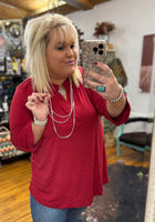"Solid Lizzy" Top *Red