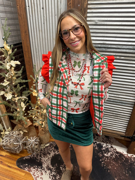 Classic Christmas Plaid Puffer Vest