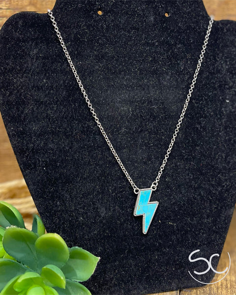 "Simple Lightning" Necklace *Turquoise