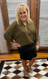 Sloane Button Up Top- Olive