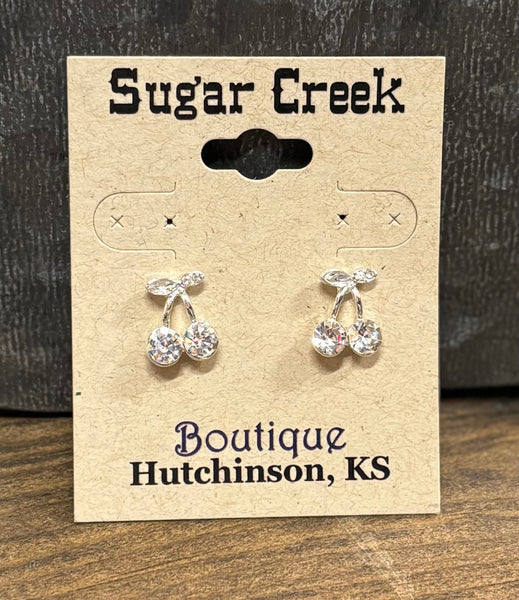 "Diamond Cherries" Earring