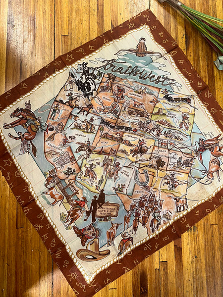"Trails West" XO Shorty Silk Scarf