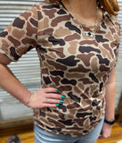 "On The Front Line" Mesh Top