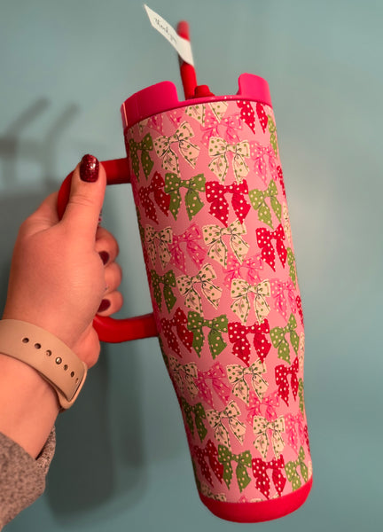Polka Dot Bows Tumbler