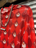 Santa's Signature Bow Mesh Top