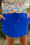 Solid Blue Skort
