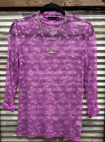 "Purple Skies Lace" Mesh Top