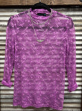 "Purple Skies Lace" Mesh Top