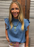 Babydoll Top Denim - Dark Wash