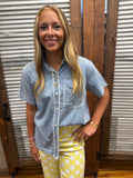 Snow Washed Denim Top