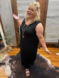 “Good Times” Ribbed Maxi Dress *Black