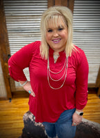 "Solid Lizzy" Top *Red