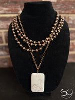 "Classy Statement" Necklace *Copper/ White Buffalo