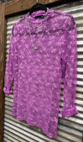 "Purple Skies Lace" Mesh Top