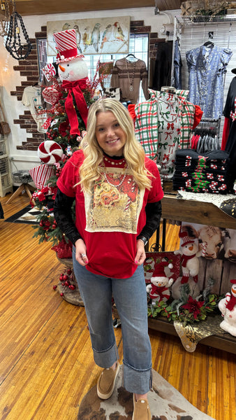 "Red Santa Leopard" Graphic