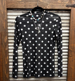 Black & White Polka Dot Mesh Top