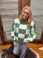 "Checkered Bishop" Sweater *Green