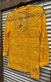 "Golden Afternoon Lace" Mesh Top