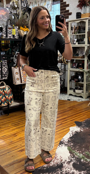 "Bronco Beige" Cropped Jean