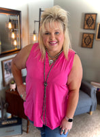 "Solid Lizzy Tank" *Hot Pink