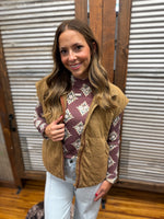 "Quilted Vest" Vintage Wash *Brown